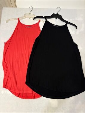 2 piece bundle LouKeith Tank Tops Casual Flowy Sleeveless Cotton Tank Large